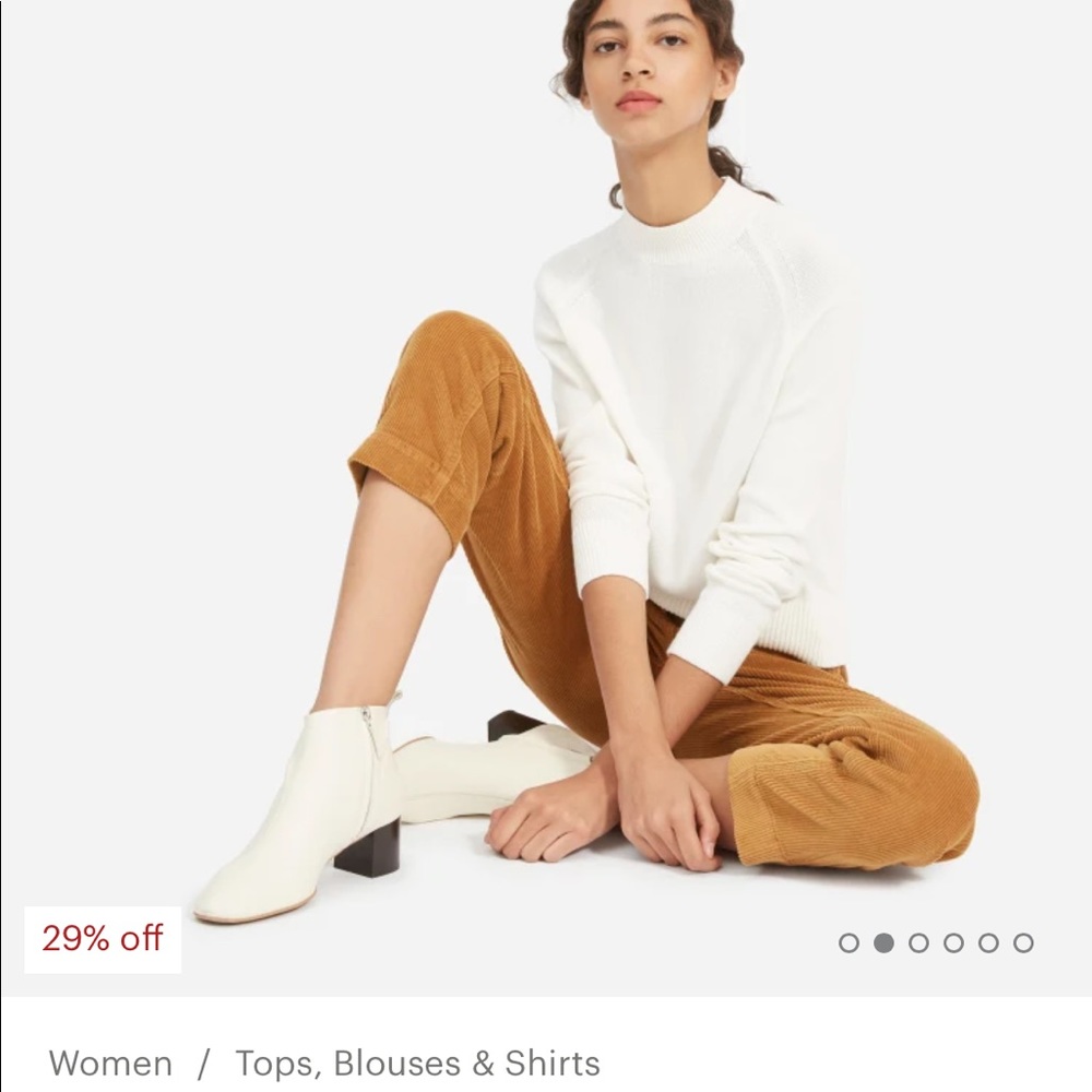 Everlane cropped mock turtleneck in navy